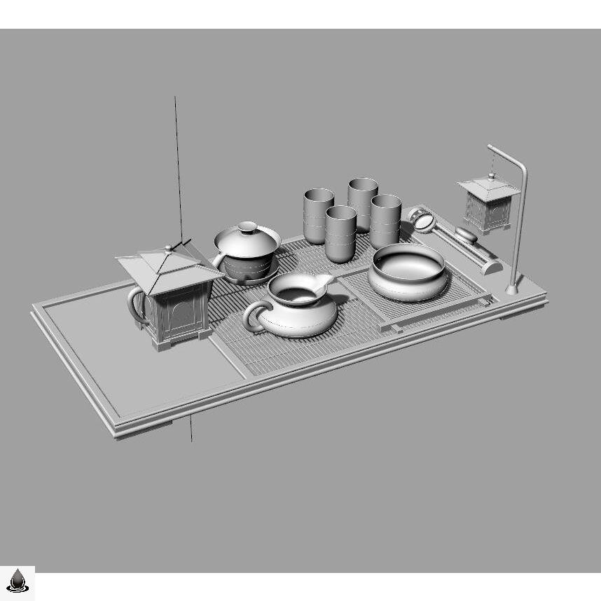 中式茶具茶杯茶壶中国风文创产品犀牛rhino/C4D/3Dmax/maya模型
