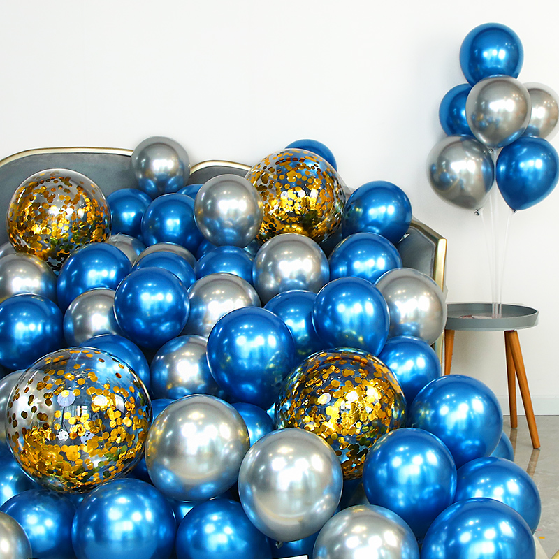 气球装饰生日场景布置金属金色多款蓝色派对高级感网红求婚汽球