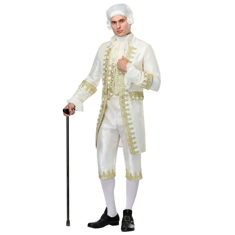 万圣节舞台表演文艺复兴成人男法国国王路易十六绅士法官扮演服装