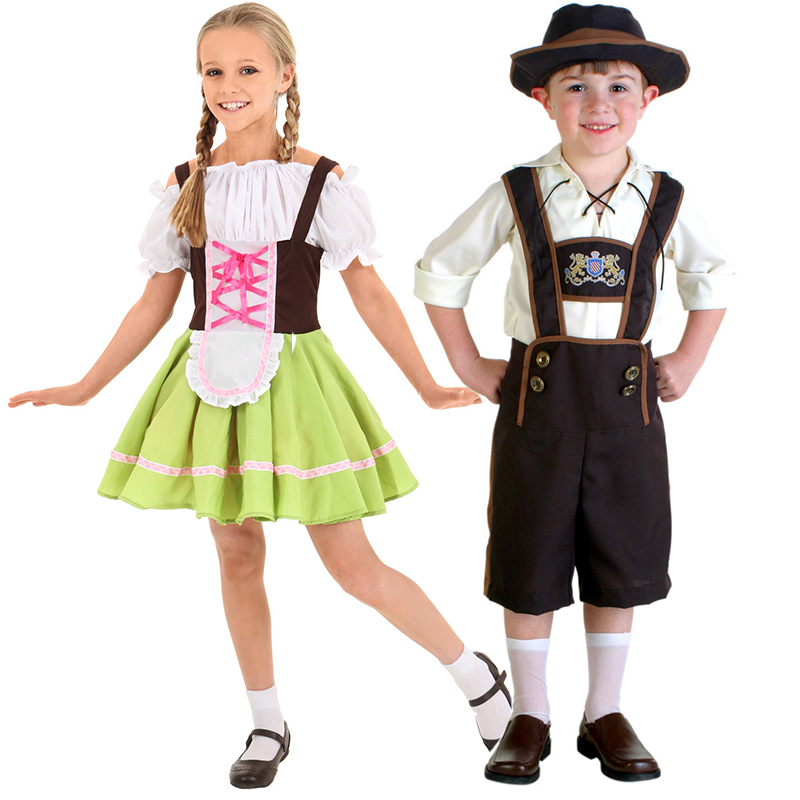 法国小女孩表演服装德国民族传统叮咚服万圣节舞台演出男童啤酒服