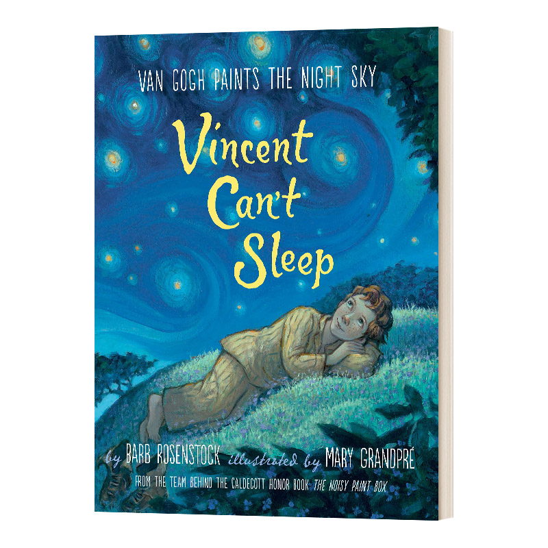 英文原版 Vincent Can't Sleep 文森特睡不着 精装绘本 梵高创作 星月夜 的故事 凯迪克奖作家哈利波特插画师 英文版 进口英语书
