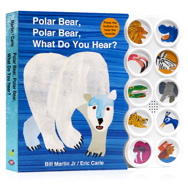 北极熊你听到了什么 按键发声书 Polar Bear What Do You Hear 英文原版绘本 艾瑞卡尔 Eric Carle低幼儿童启蒙