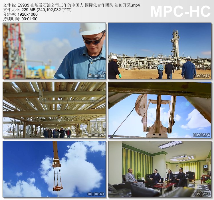 埃及石油公司工作中国人 国际化合作团队油田开采 高清视频素材