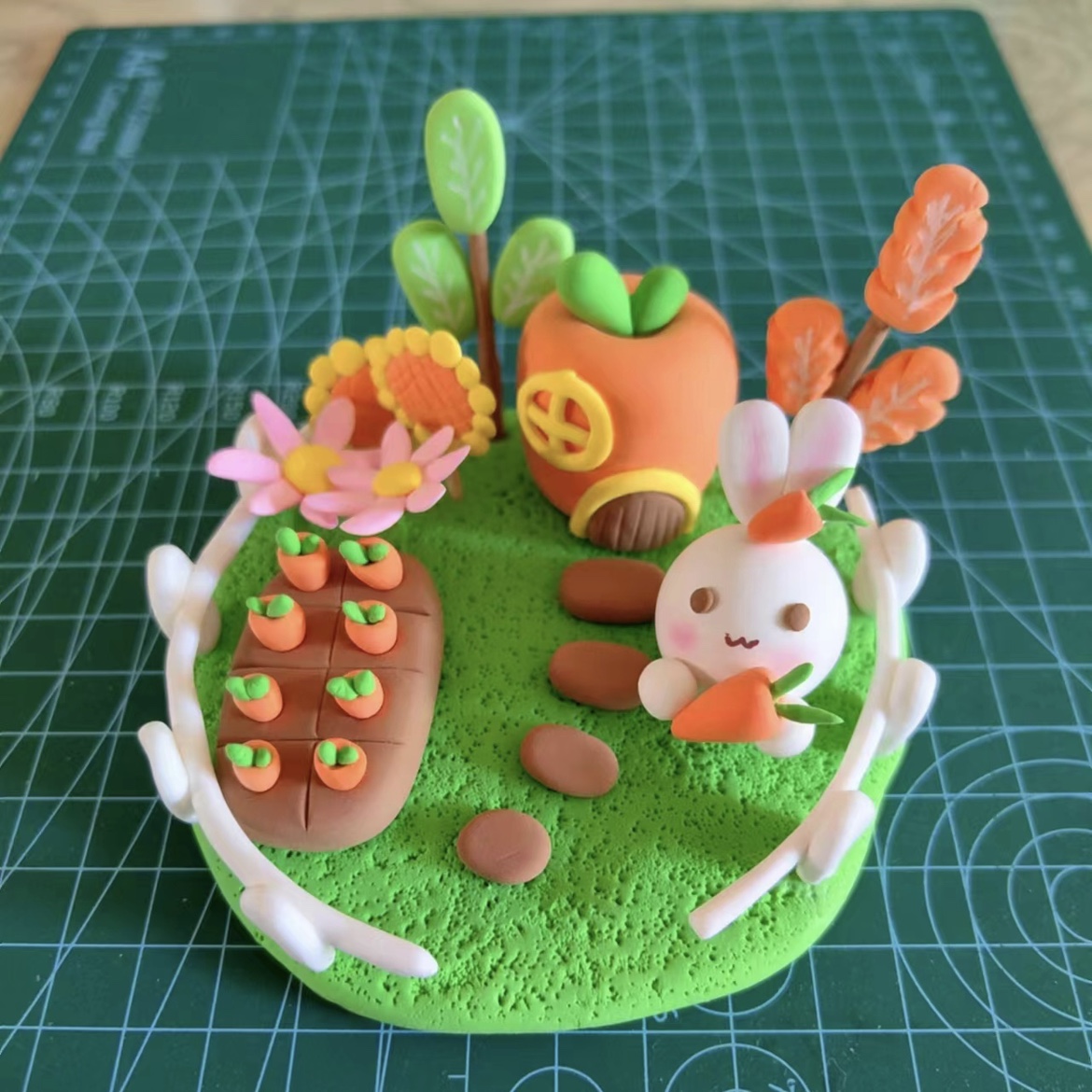 现货超轻粘土手工作品小兔子花园DIY制作中小学生