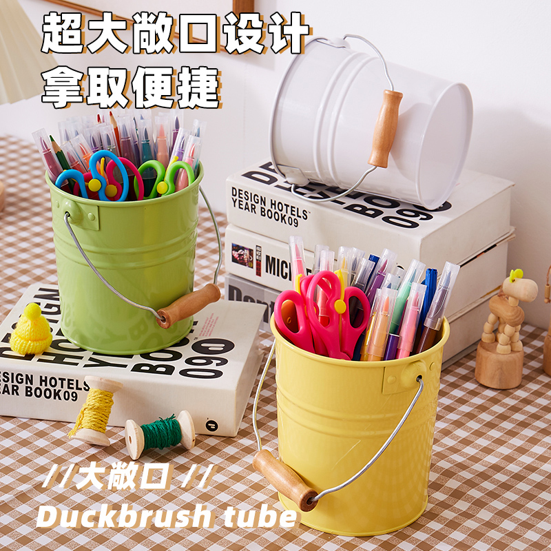 素描铅笔马克笔盒子容量创意收纳盒幼儿园手工作品桌面可爱收纳桶