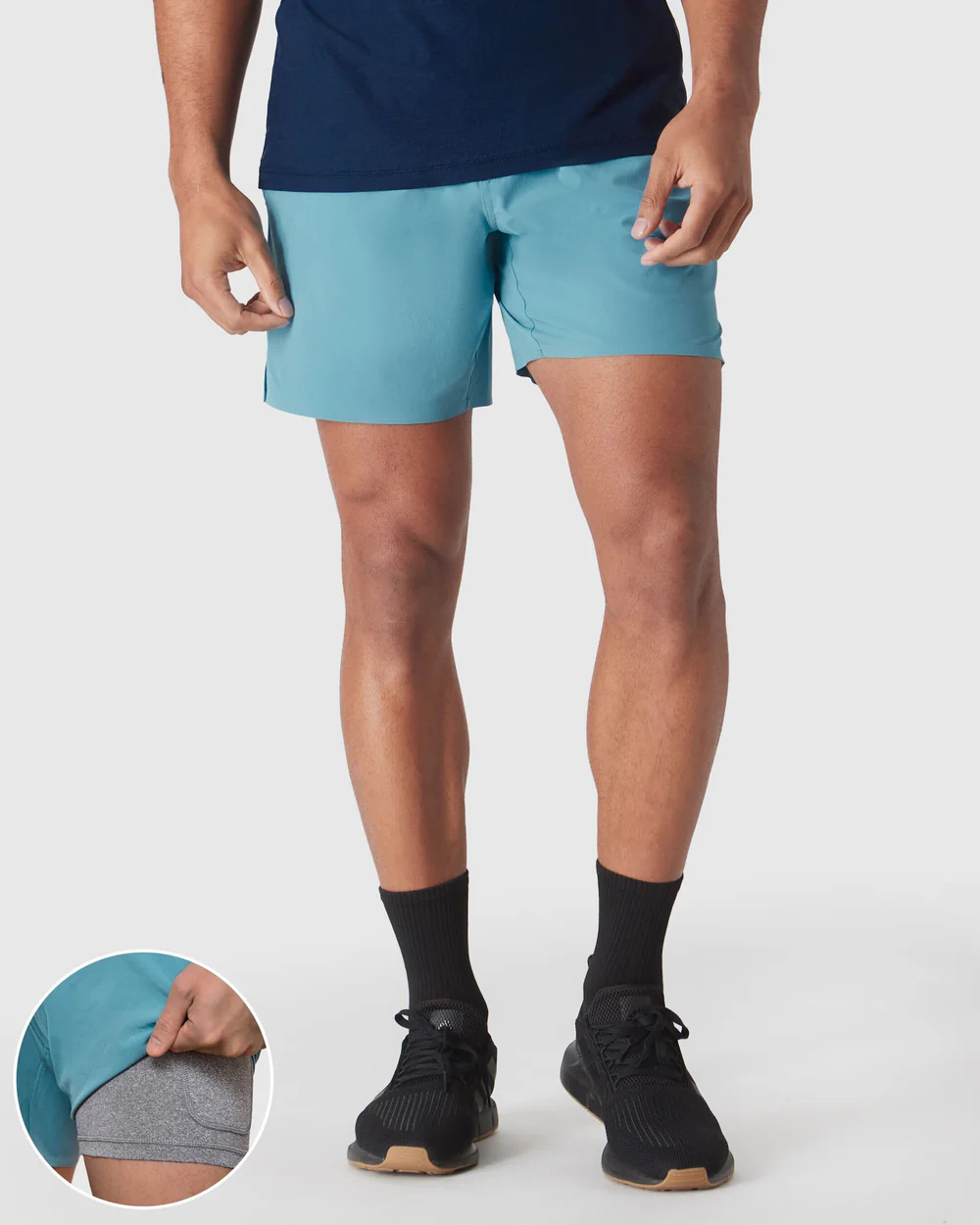 True Classic男士运动健身短裤 7英寸 含内衬 速干弹力 lulu平替