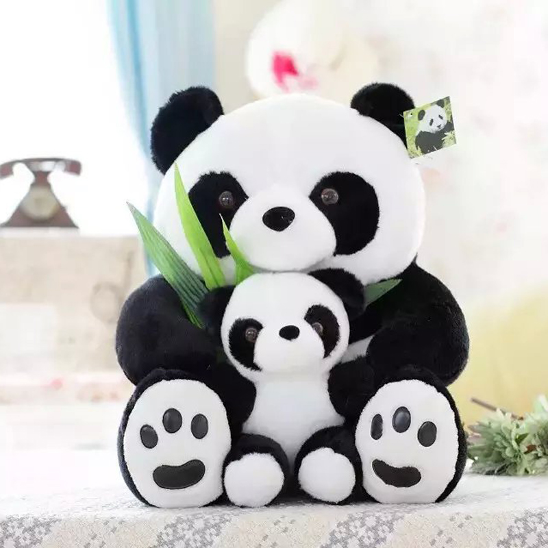 大熊猫公仔母子熊猫父子玩偶亲子礼物小熊猫娃娃毛绒玩具定制logo