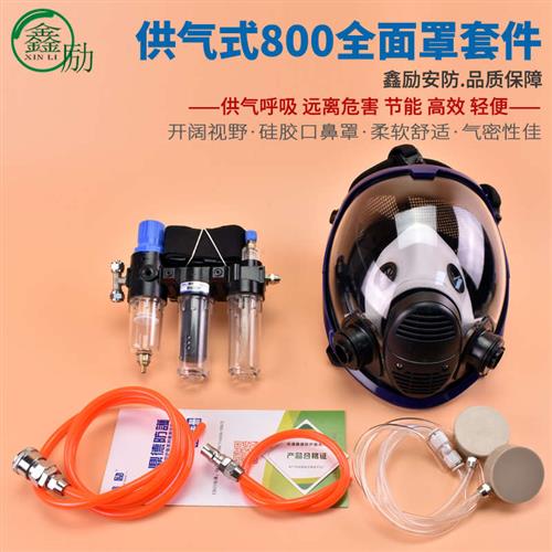 供气式喷漆防毒面具 全面具 化工喷漆防护面罩  接空压机气泵呼吸