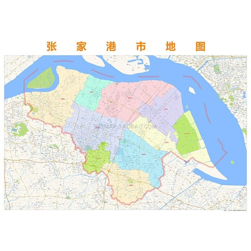 张家港市行政区划地图2022高清定制城市交通卫星影像办公会议室