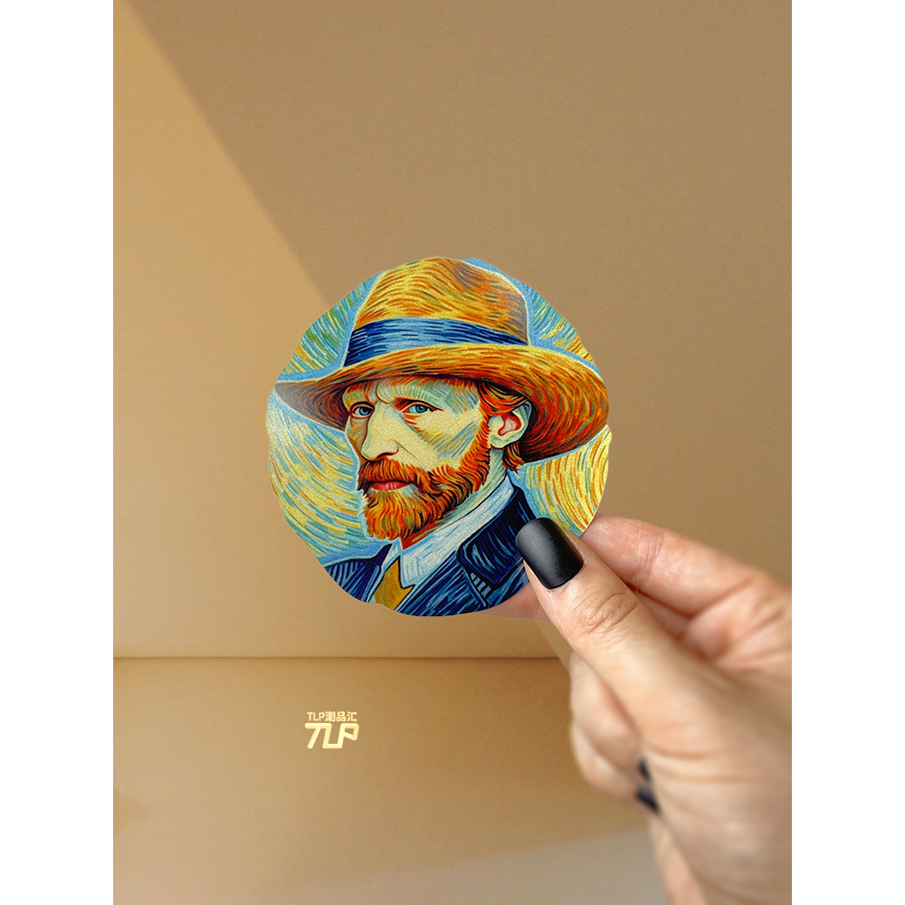 TLP反光车贴 原创 手绘文森特梵高van Gogh头像 美术生笔记本贴纸