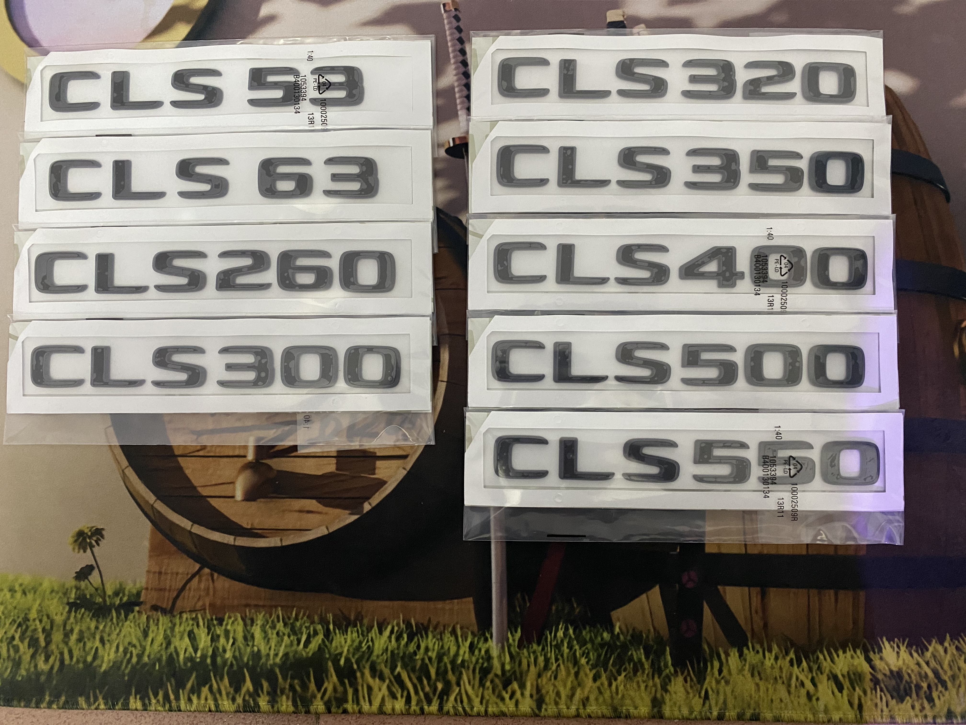 奔驰CLS黑色尾标后车标贴标志CLS53  450 400 320 4MATIC字标改装