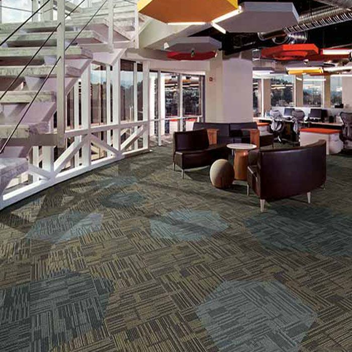 办公室地毯方块地毯拼接50*50写字楼会议室加厚高档条纹块状地毯