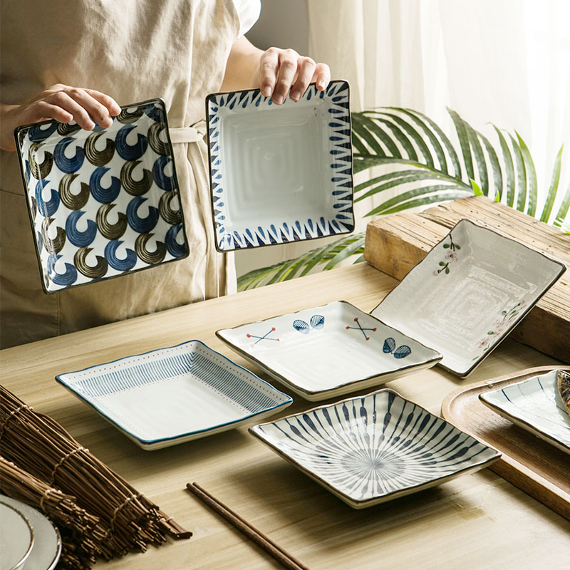 日式和风盘子陶瓷家用深菜盘高档级感2021新款套装餐具汤盘早餐盘