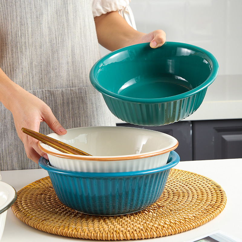 大汤碗家用2021新款网红8.5英寸面碗陶瓷螺蛳粉碗汤盆黑线早餐碗