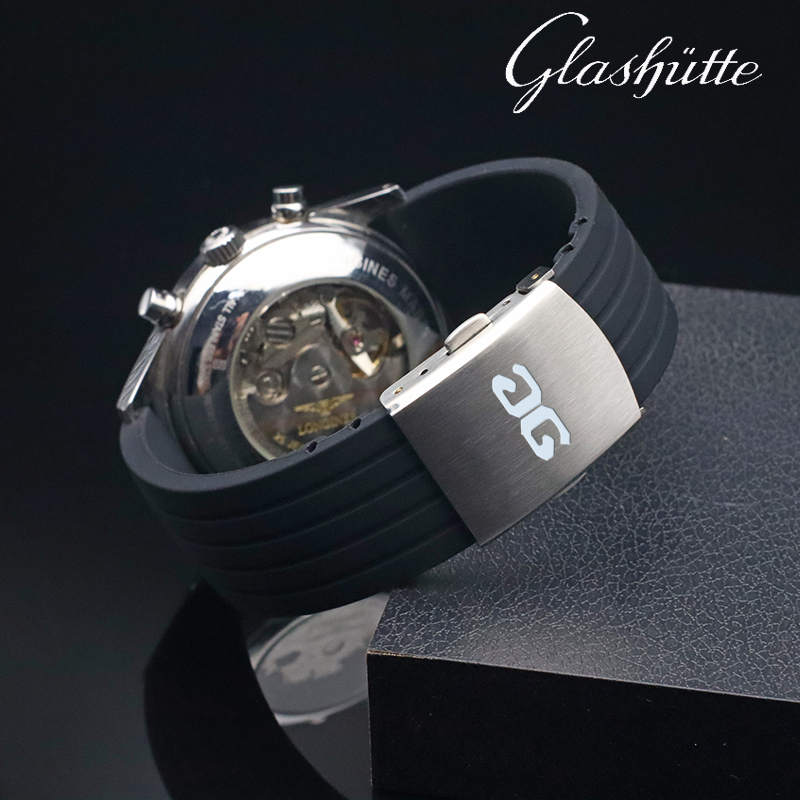 格拉苏蒂硅胶手表带适配原创议员 开拓 复古系列男女橡胶表链配件