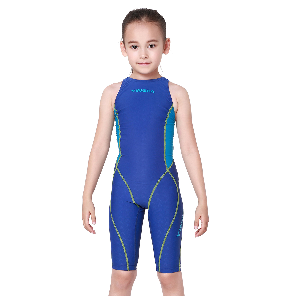 英发儿童泳衣仿生鲨鱼皮专业比赛女士连体游泳衣成人防水环保面料