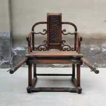 清代中期黄花梨木器古董老家具轿椅旧货收藏精品收藏圈椅太师椅