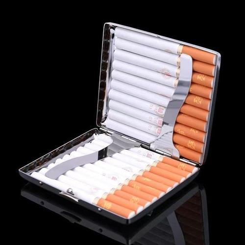 全金属烟盒20支装男士超薄铁烟夹个性创意防压防潮香烟盒子便携带