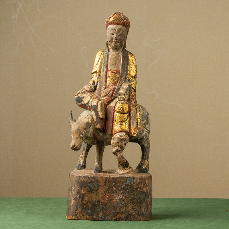 清代木雕金漆彩绘观音像文玩古董佛像收藏真品观世音菩萨供奉摆件