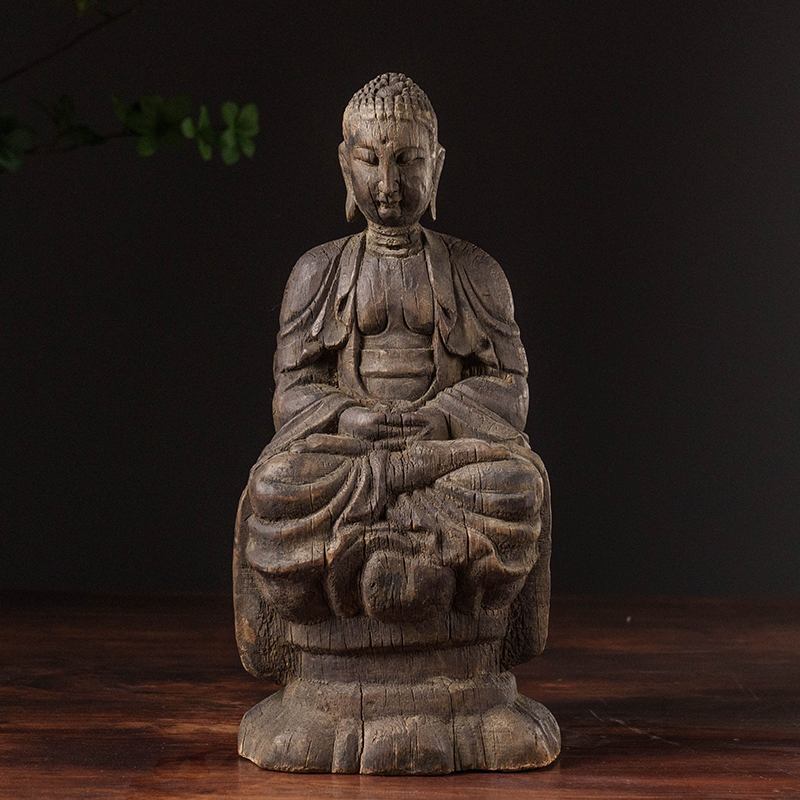 清代 木雕释迦摩尼造像老物件古董佛像收藏释迦牟尼佛像供奉摆件