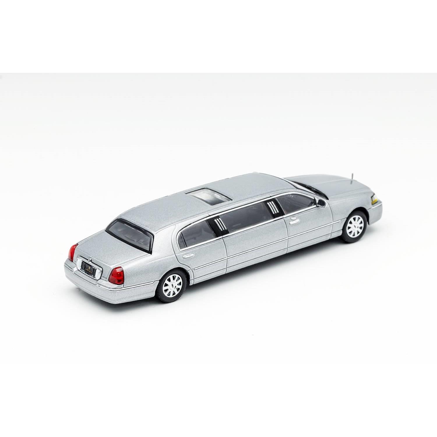 GCD1/64 林肯都市加长版合金汽车模型白黑银色静态摆件模型