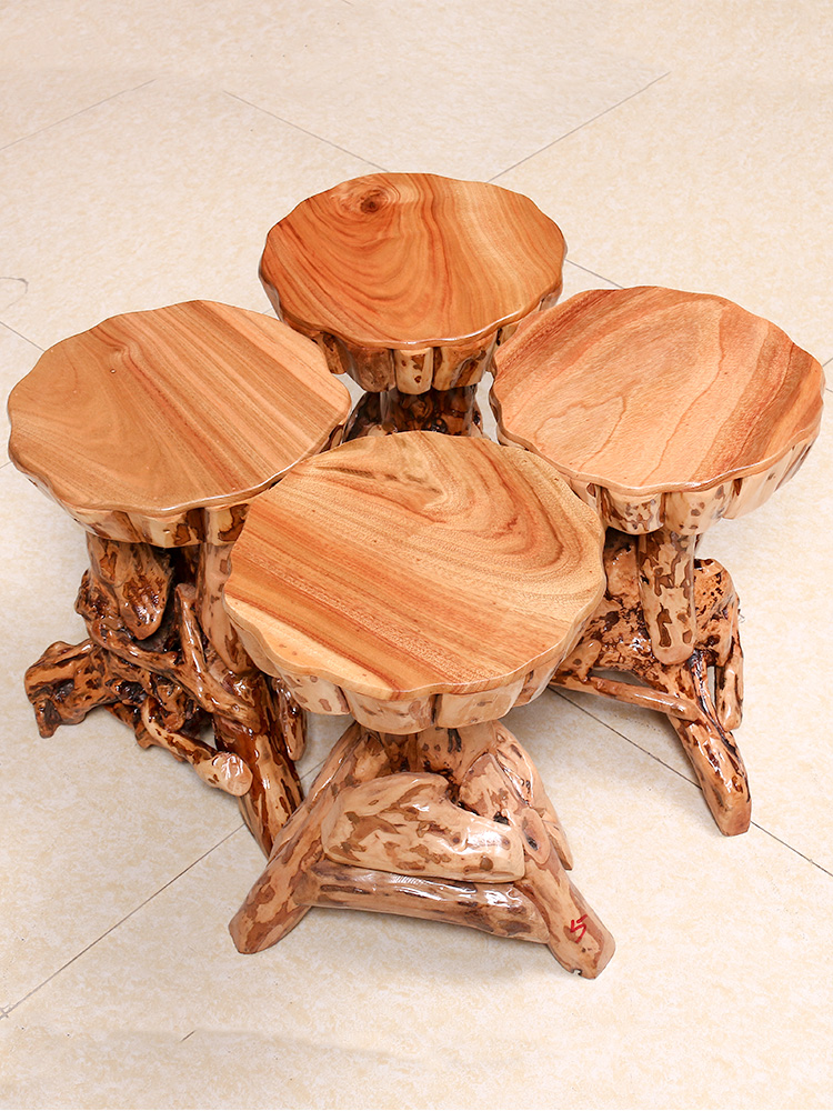 香樟木根雕凳子原木茶台坐凳实木树根茶几底座树桩家用枣木墩子