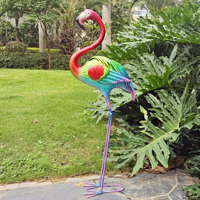 精美新品油画色彩室内外庭院户外花园动物火烈鸟景观小品装饰摆件