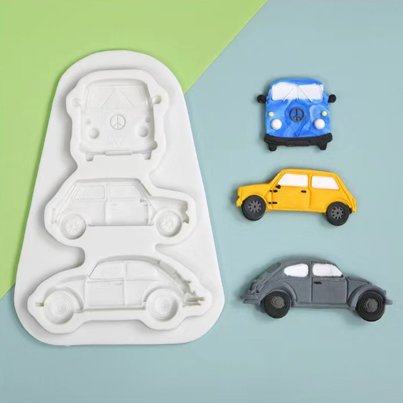 汽车造型巧克力硅胶模具小轿车交通工具翻糖蛋糕粘土模具烘焙工具