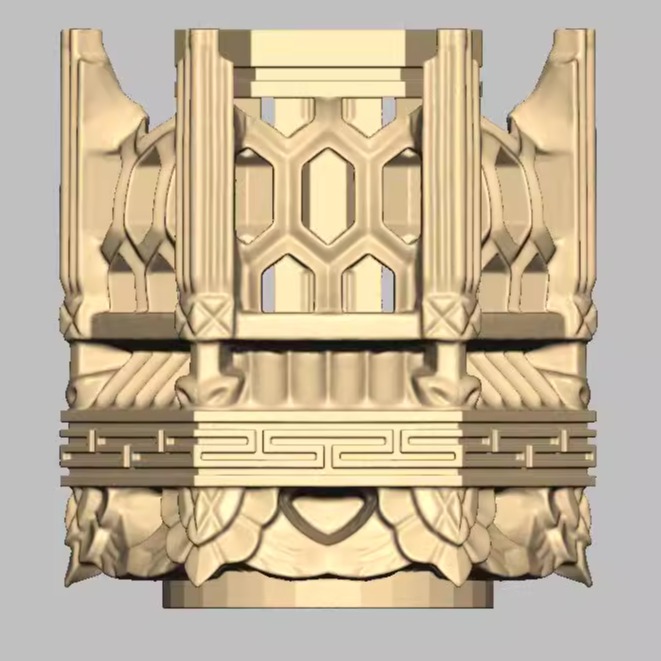 建模精修欧式古建柱头圆雕图STL格式立体图四轴雕刻图精雕通用