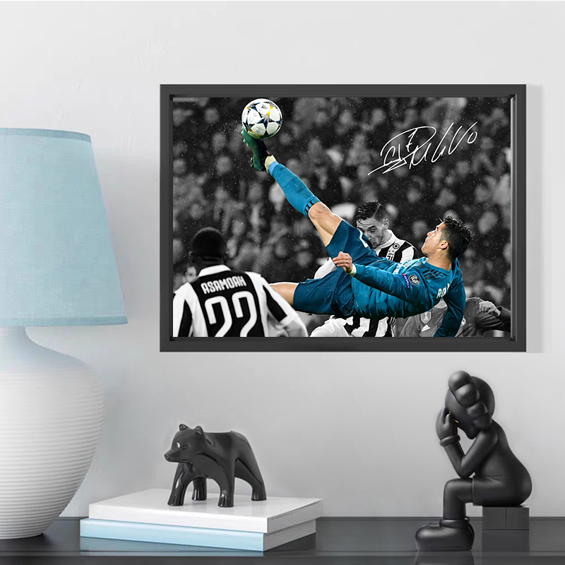 C罗签名照片相框纪念品皇马曼联尤文生日礼物装饰画挂画足球周边
