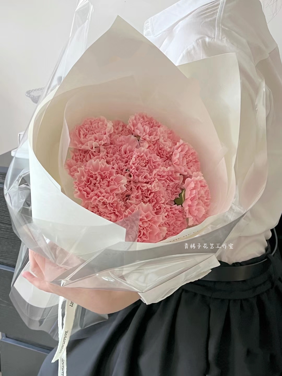青栲子《简单即是高级》母亲节粉色康乃馨花束北京上海成都鲜花