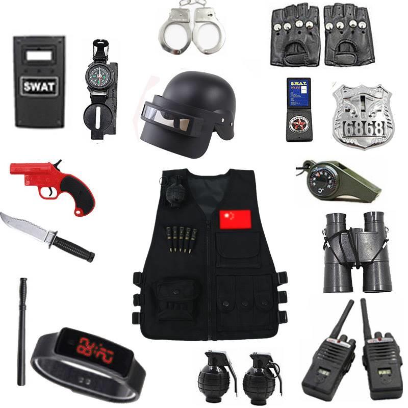警察服装儿童特警特种兵套装夏季三级甲盔手铐手雷男孩玩具枪仿真