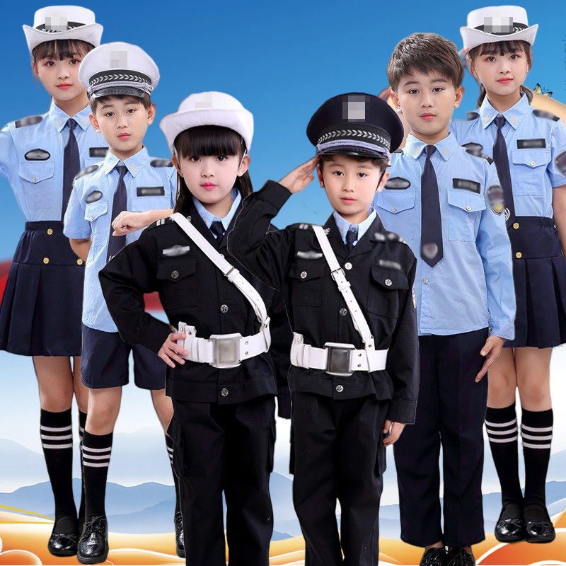 儿童警察服警服套装幼儿园扮演小警官服小交警交通服装制服表演服