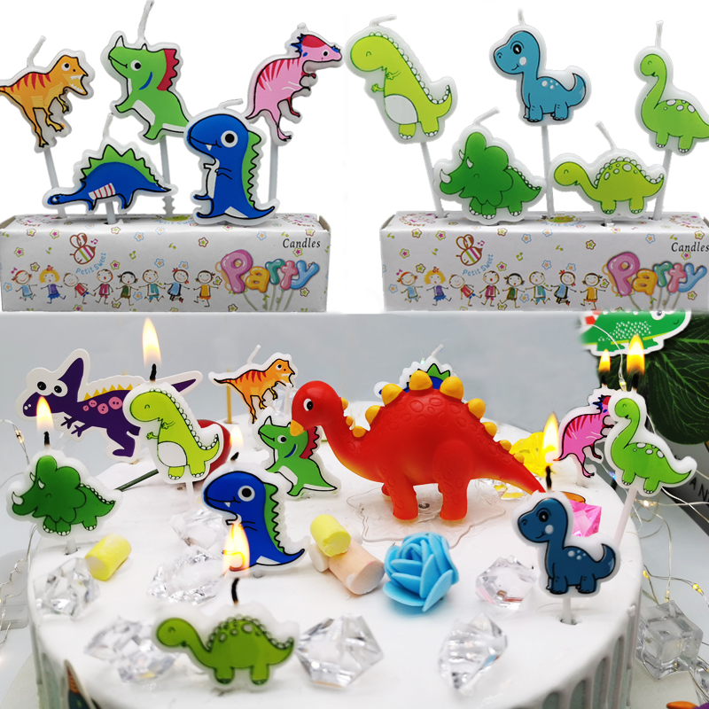 恐龙蜡烛卡通小动物霸王龙儿童男孩生日用品可爱呆萌生日蛋糕装饰