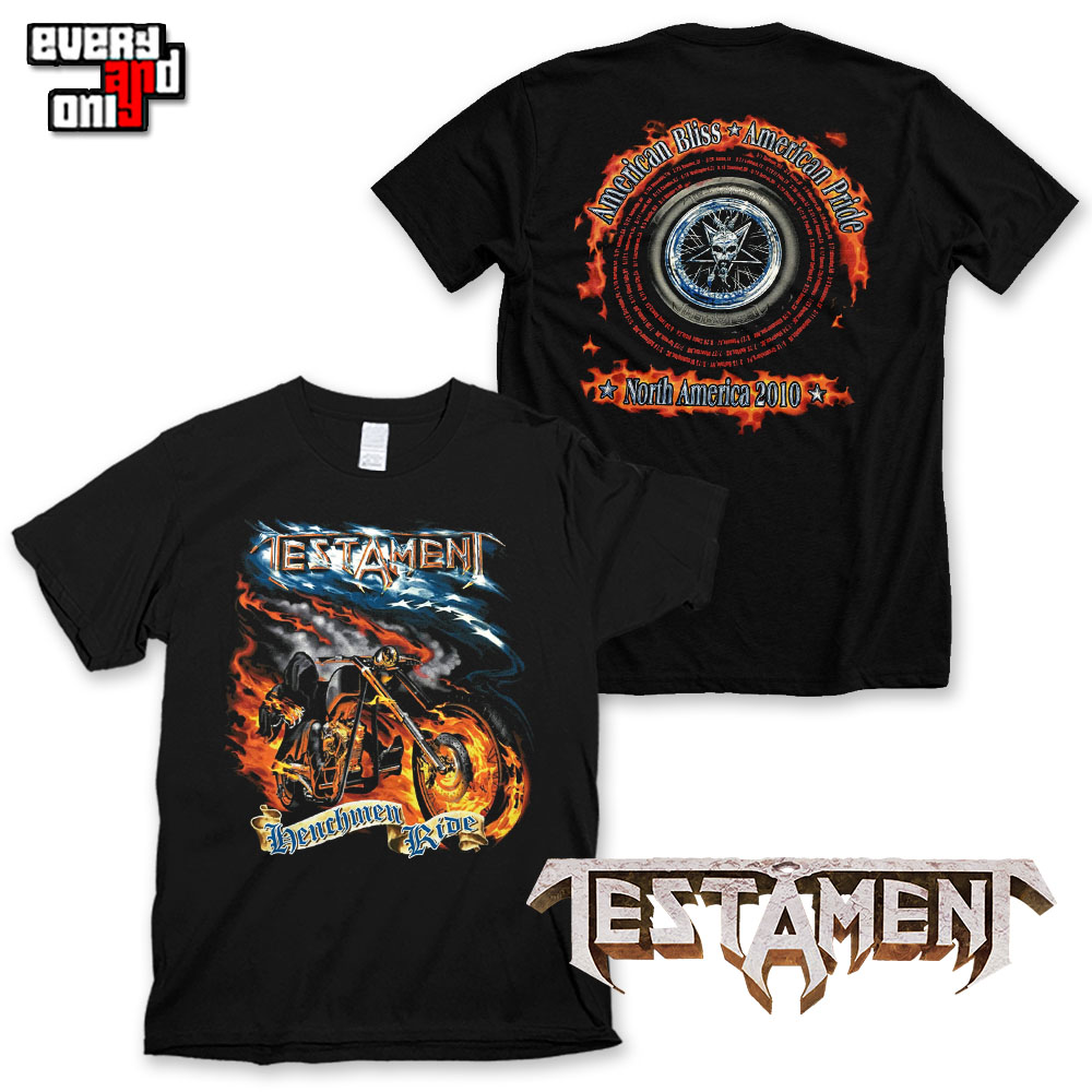 Testament 捶打激流金属乐队Henchmen Ride Tour 2010欧美印花T恤