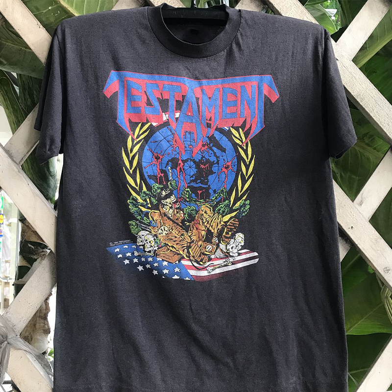 Testament圣约乐队鞭笞金属摇滚周边vintage复古短袖男女嘻哈T恤