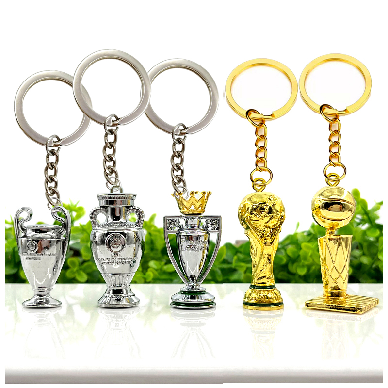 大力神奖杯钥匙扣挂件合金 欧洲杯英超欧冠奖杯匙扣摆件饰品树脂