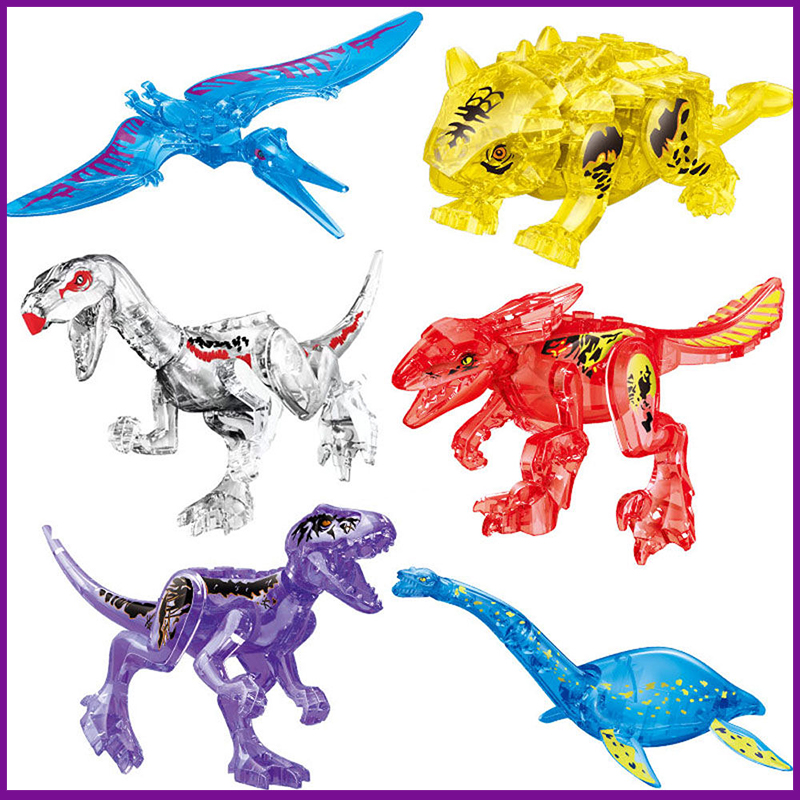 2023混种暴龙霸王龙侏罗纪水晶恐龙公园中国积木益智拼装动物玩具