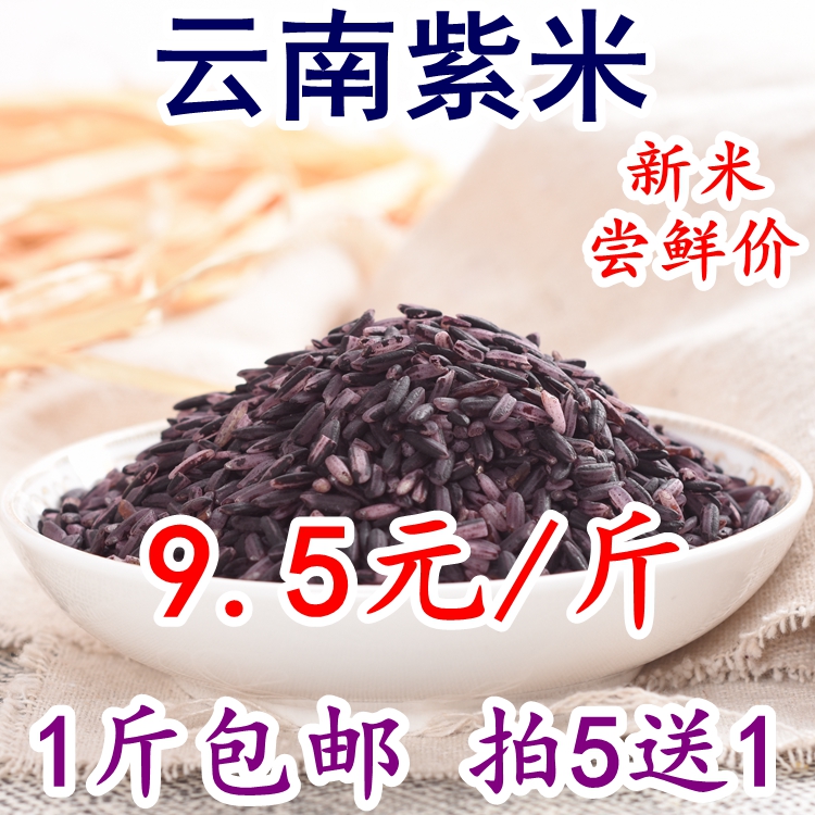 云南墨江紫糯米老品种紫米五谷杂粮农家特产血糯米黑糯米新米