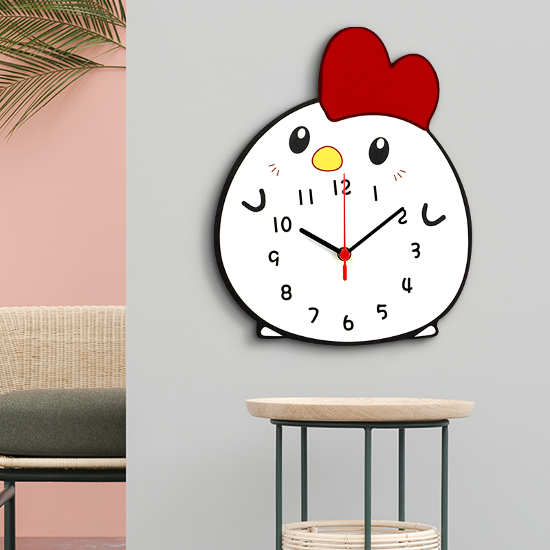 动漫表新款卡通小鸡表挂墙网红创意钟表挂钟客厅现代简约时尚时钟