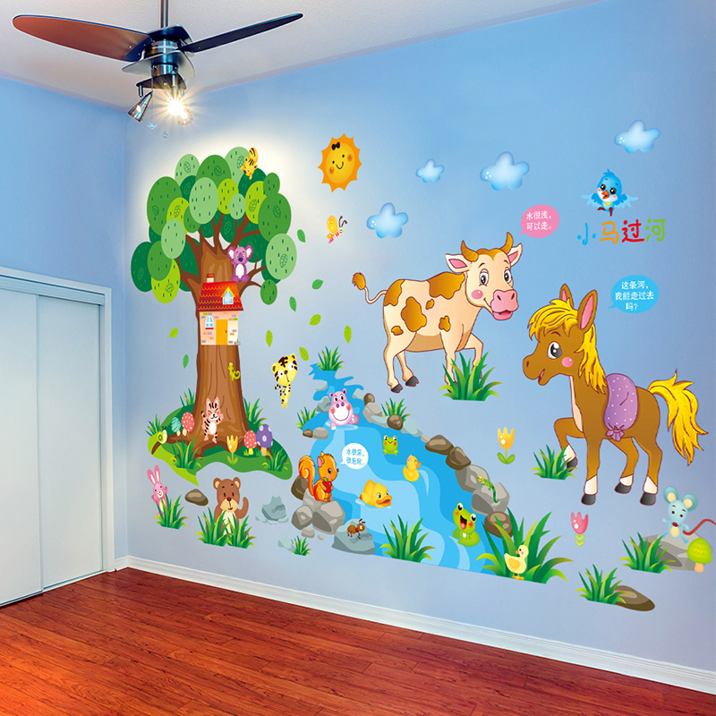 儿童房墙贴纸男孩动漫卧室墙画宝宝房间布置墙面装饰贴画自粘墙纸