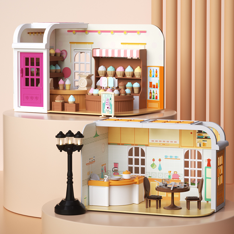 儿童过家家娃娃屋仿真小物件玩具小女孩微缩拼装迷你房子模型厨房
