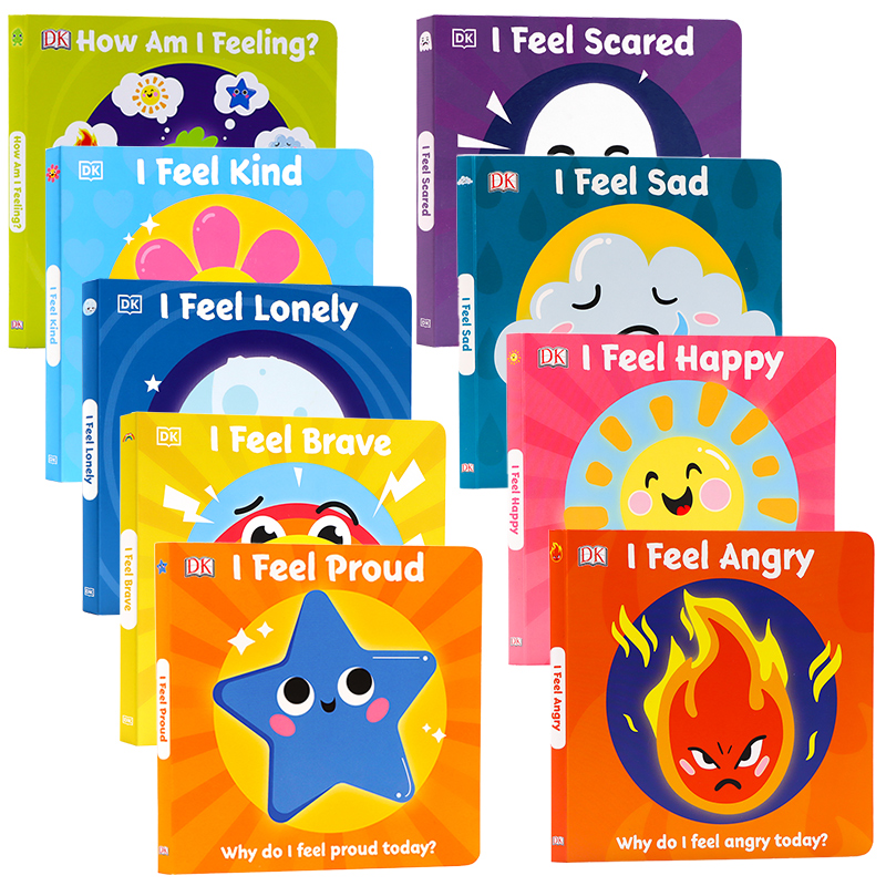 DK First Emotions 小宝的情绪表达系列9册 I Feel Angry/Happy/Proud/Sad/Brave 高兴/沮丧/骄傲 英文原版绘本儿童情绪表达管理