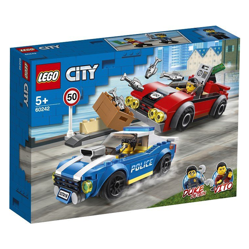 乐高LEGO 60242警察公路大追捕城市系列儿童拼装积木智力2020款