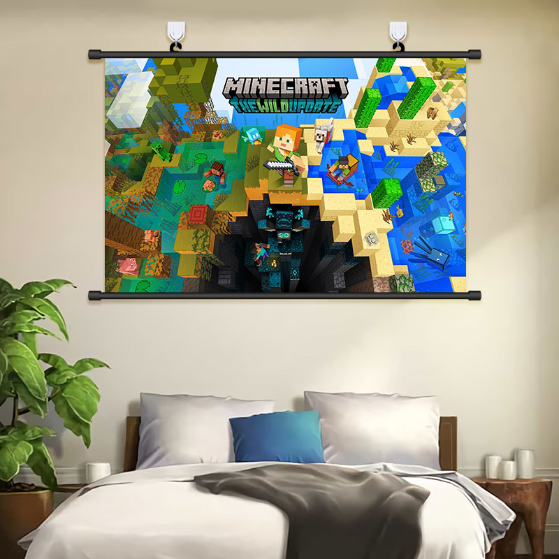 我的世界MC挂画沙盒游戏海报壁纸寝室卧室电脑主机房装饰画背景墙