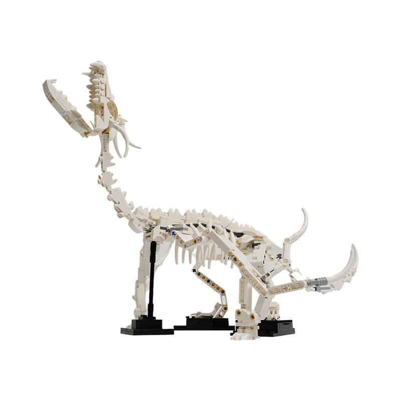 砖块馆MOC套装 沧龙恐龙骨架化石 中国国产益智拼装积木玩具模型