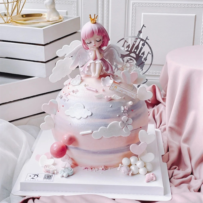 生日蛋糕装饰摆件粉色蜜雪儿小仙女小孩女神女生女孩蛋糕插件插牌