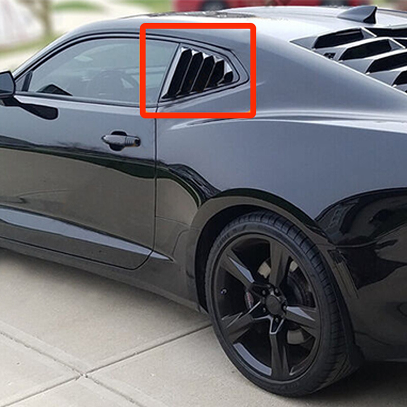 定制2016-20款科迈罗专用改装后车窗碳纤纹挡风百叶窗三角装框扰