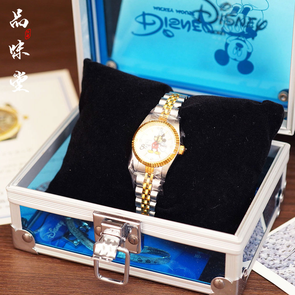 限量版迪士尼间金米老鼠米奇女士腕表手表天然钻石全新绝版怀旧