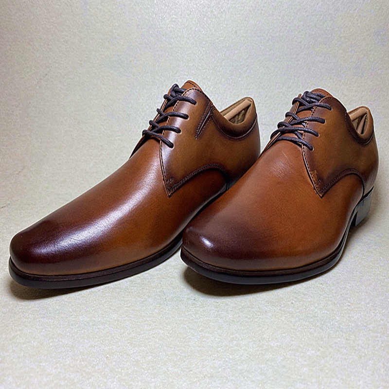 奥尔多Aldo新品棕色软牛皮商务正装休闲舒适男式皮鞋